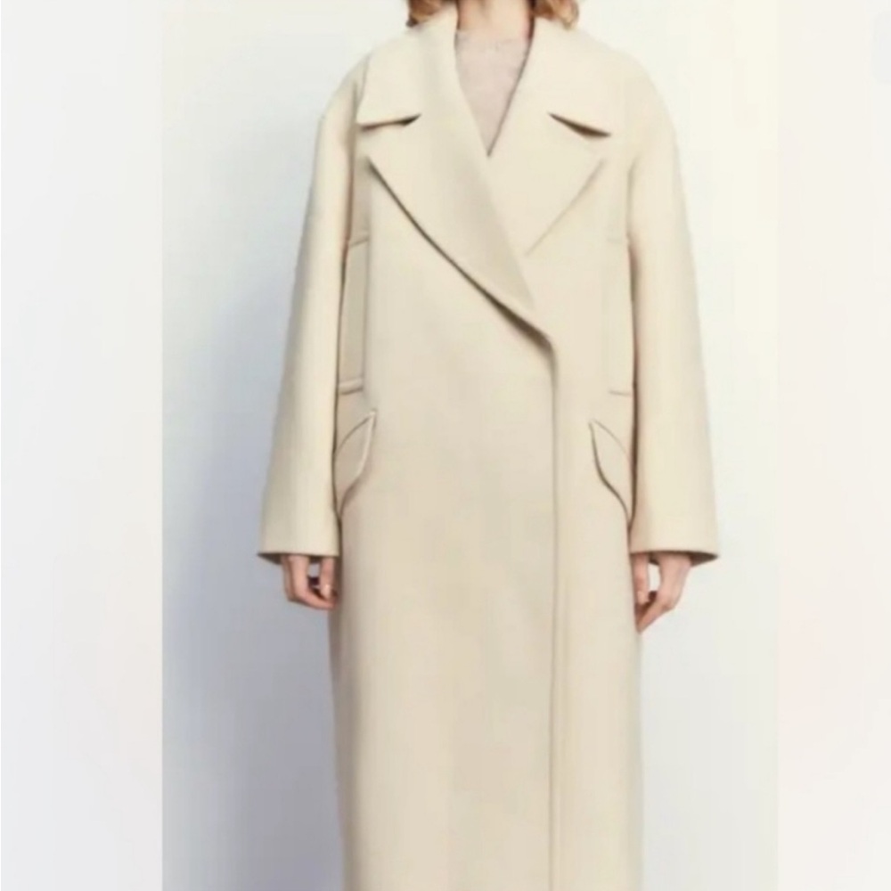 Zara Cream Women's Coat - Picture 6 of 7